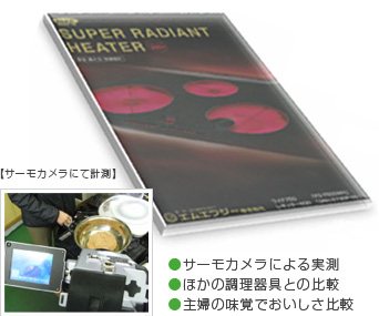 ●サーモカメラによる実測●ほかの調理器具との比較●主婦の味覚でおいしさ比較